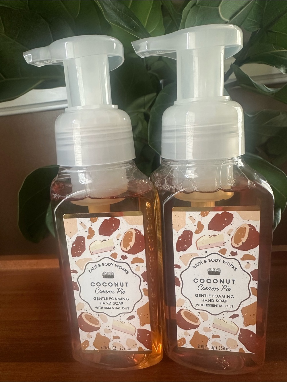 2 Bath & Body Works Coconut Cream Pie Gentle Foaming Hand Soap - Brown